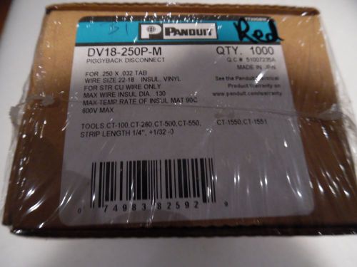 Panduit DV18-250P-M Terminal Piggyback Disconnect Wire Size 22-18 RED NIB 1000