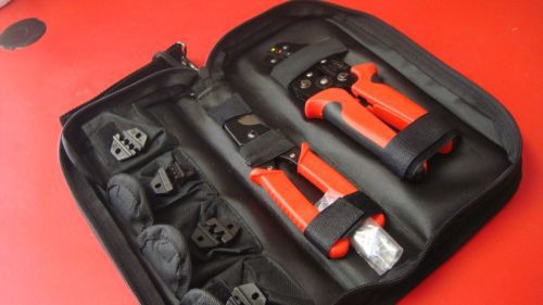 Hand crimping set crimping tool kit with cable cutter &amp; 4 replaceable die sets for sale