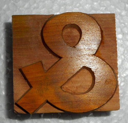 Letterpress Letter &#034;Ampersand &amp;&#034; Wood Type Printers Block Typography.In849