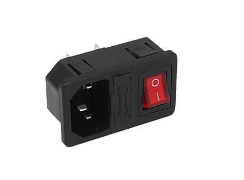 250v 10a ac inlet 3p power socket w fuse holder rocker switch for sale