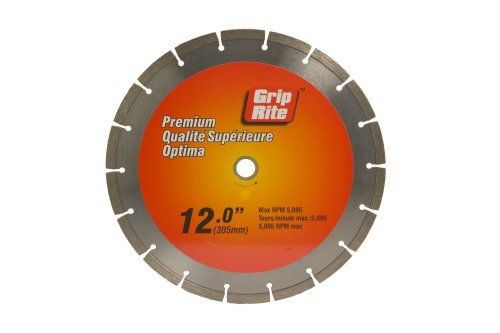 Grip-rite grsdb12p 12-inch premium segmented diamond blade for sale