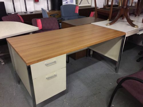 SINGLE PEDESTAL METAL DESK