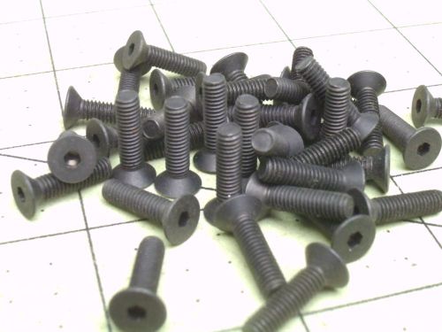 (75) flat head socket cap screw m4-0.70 x 16mm black oxide full threads #57849 for sale