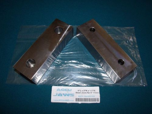 AccuJaws 6AJV6215S 2 Piece Steel Jaws 6&#034; Kurt Style Vises 6&#034; L x 1-1/2&#034; W x 2&#034; H