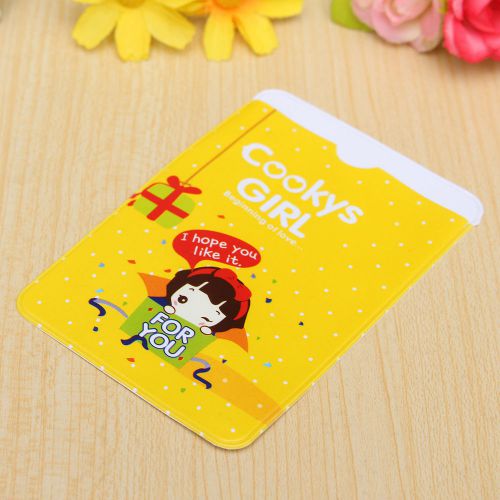 Lovely Girl Fashion Cartoon PVC Plastic Cute Buses Bank Card 2 Side Holder New