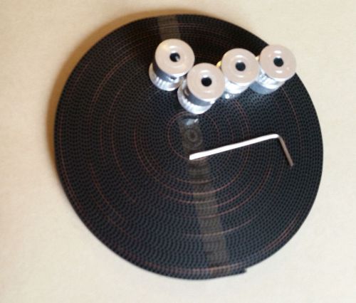 10 meters 3D Printer GT2 Timing Belt, 2mm Pitch, 6mm Width. And 4 Pully 5mm bore