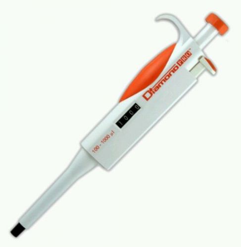 New Diamond PRO Pipettor, Adjustable Volume, 100 - 1000uL, Orange