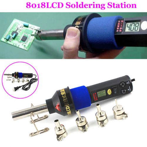 8018LCD 220V 450°C LCD Adjustable Heat Hot Air Gun Solder Station For BGA Nozzle