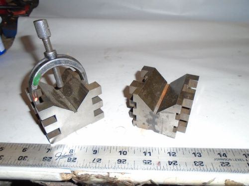 MACHINIST TOOLS LATHE MILL 2 Large Machinst Brown &amp; Sharpe V Blocks Unusual