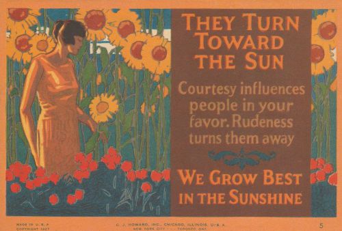 1927 Sales Advice Card-TURN TOWARD THE SUN