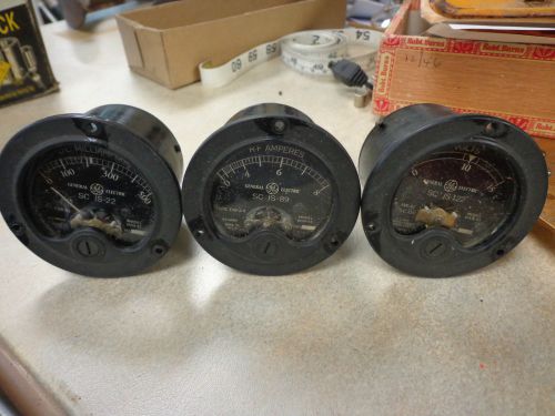 Vintage Lot 3 General Electric Panel Meters SC IS22, IS89, IS122