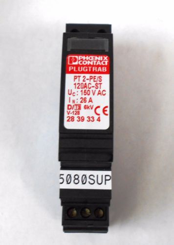 PHOENIX CONTACT PT2-PE/S PLUGTRAB 120AC-ST 150 V AC 26A SURGE PROTECTION PLUG