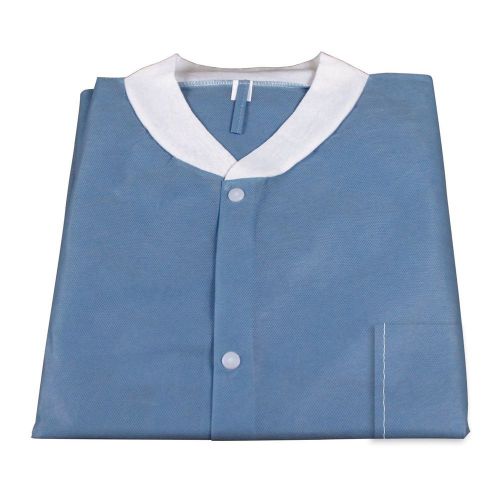 Dynarex 2072 Lab Coat SMS with Pockets, Dark Blue, Small L0603052313