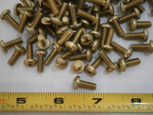 Machine Screws 10-24 x 1/2 Phillips Pan Head Steel Yellow Zinc Lot of 100 #564