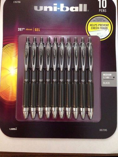 10 black ink uni-ball 207 Gel Pens