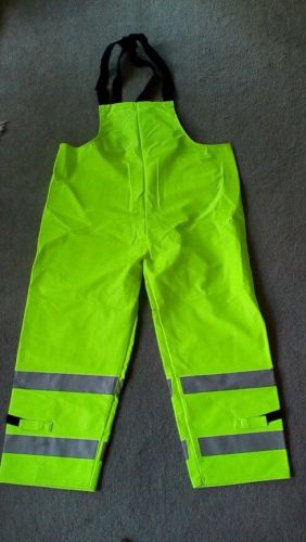 Arc Flash Flame Resist Rain Gear Bib Trousers Medium HiVis Class E Lime