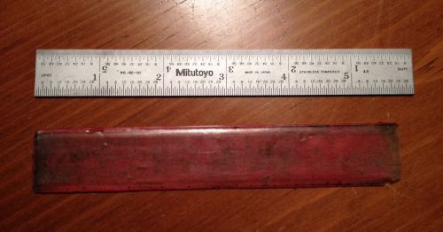 Vintage mitutoyo stainless tempered ruler no. 182-101 8ths 16ths 32nds 64ths for sale