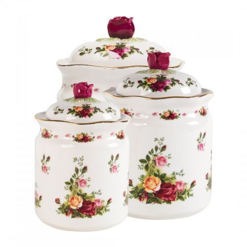 New Royal Doulton Royal Albert Canisters Set/3 24 oz, 39 oz, 56 oz