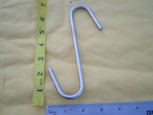 1 HEAVY DUTY S. STEEL MEAT/POULTRY S HOOKS, 7&#034;X6MM. W/1 POINTED HOOK END 2-1/4&#034;