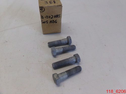 Qty=4 1/2-13 x 2 Hex Head Cap Screws Bolts Grade 5 Plain Steel