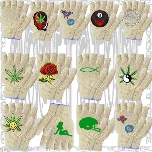 S-M-L-XL Work Gloves 1 Pr KNIT Chore Liner Fingerless Cotton Save Garden Lot