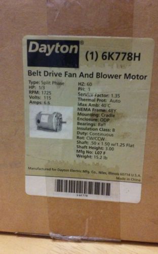 Dayton 6k778h belt drive fan and blower motor for sale