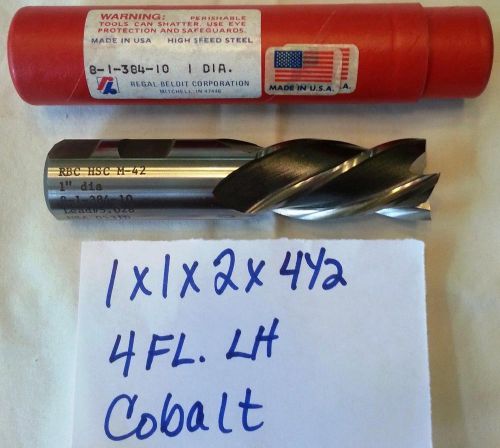 Left Hand 50 Pc. Lot 1 x 1 x 2 x 4-1/2  4FL. LH Cobalt End Mills New