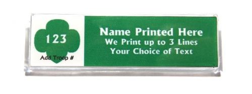 Trefoil green custom name tag badge id pin magnet for girl scouts junior leader for sale