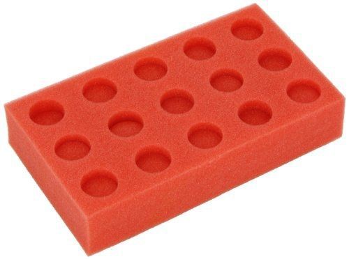 Talboys 945075 Foam Test Tube Rack for 29mm Tube, 15 Tube Capacity, Red