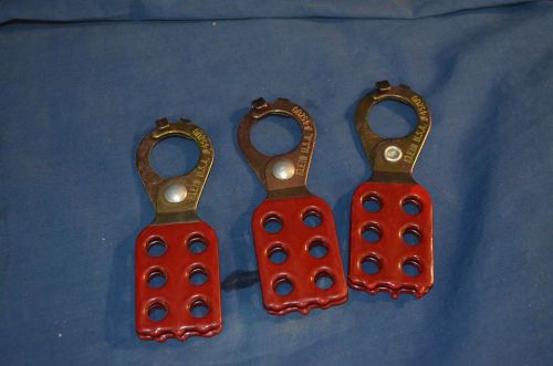 Lot Of 3 Padlock Lockout Hasp &amp; Attachment Klein #45200 - 6 Lock capacity