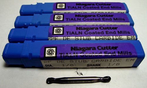 5pc 1/8&#034; 2fl double-end stub length carbide ball end mill tialn coated for sale