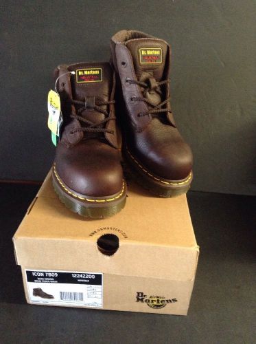 DR. MARTENS Men&#039;s Size 8M Work Boot Brown With Steel Cap Toe 12242200