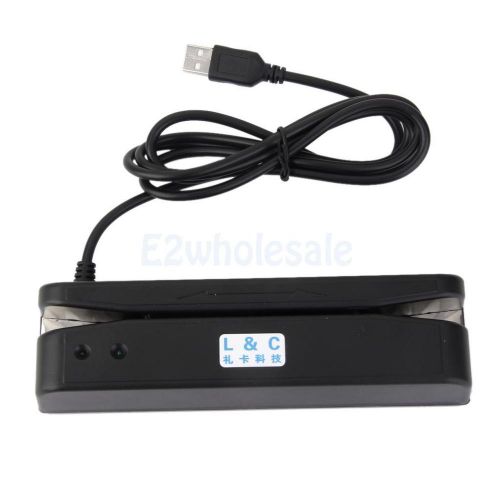 Lc-402u usb 2-track magnetic credit card reader mini stripe swipe magstripe for sale