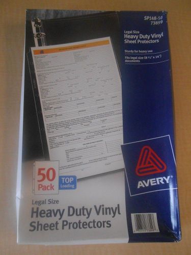 AVERY 73899 Heavy Duty Vinyl Sheet PROTECTORS LEGAL Size 50/BOX 3 HOLE PUNCHED