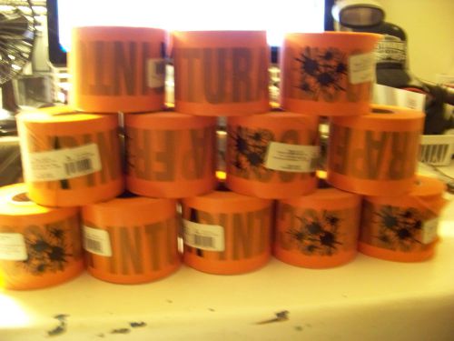 12 Presco Wet Paint / Pentura Fresca 3 in. x 500 ft Barricade Banner Tape ORANGE