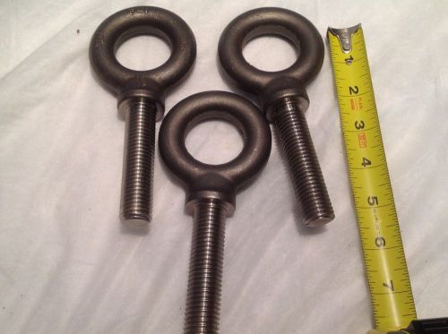 Lot of 3 K2 Eyebolt F-1 Heat/Lot 3/4&#034; Thread 3 OD 2-1/4 Bolt  6-1/4 OA L 316 SS