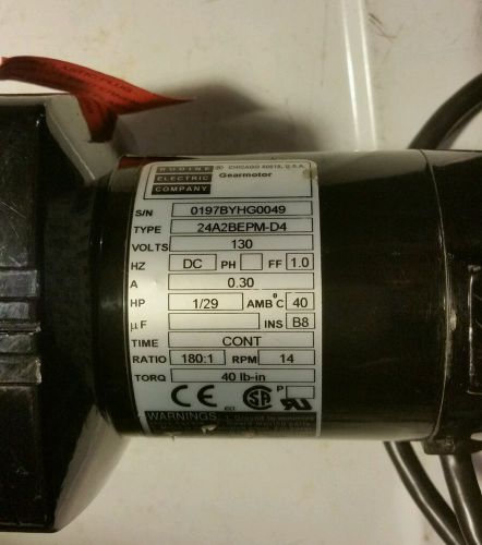 Bodine Electric Gear Motor 130 V 1/29 HP 24A2BEPM-D4