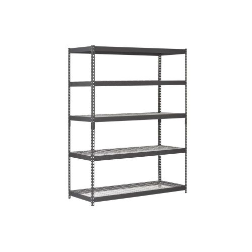 Rack 5-Shelf Heavy Duty Steel Shelving Black industrial commercial AB754187