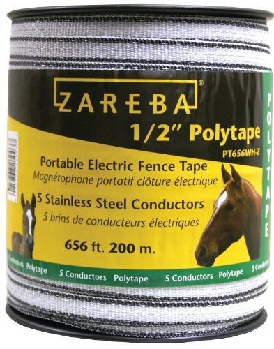 Zareba PT656WH-Z 1/2-Inch 200m Polytape