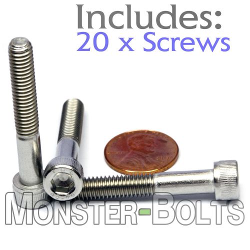 M6 x 40mm – Qty 20 – DIN 912 SOCKET HEAD Cap Screws - Stainless Steel A2 / 18-8