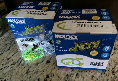 100 NEW MOLDEX JETZ EARPLUGS 6455 NRR 27dB - INDIVIDUALLY WRAPPED (2 - 50 PACKS)