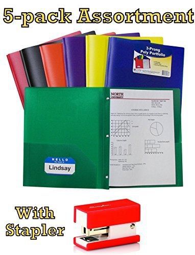 C-Line Two-Pocket Heavyweight Poly Portfolio with Prongs, For Letter Size