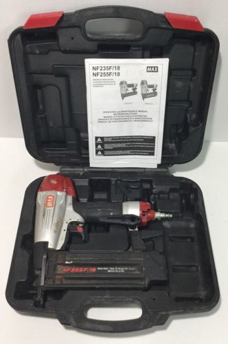 Max pneumatic nf255f/18 18 ga brad nail gun nailer 5/8&#034;-2 1/8&#034; nf255f trim for sale