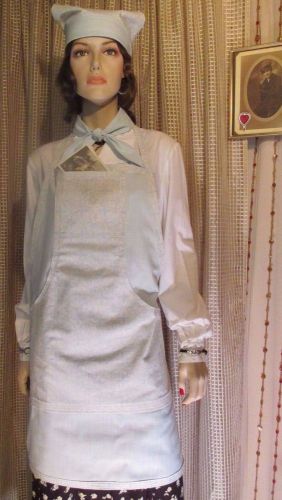 Two-in-one, three pocket bib apron, bib apron, handmade by valentine maid &amp;co. for sale