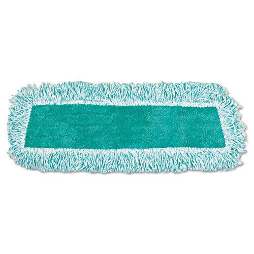 Standard Microfiber Dust Mop With Fringe, Cut-End, 18 x 5, Green, 12/Carton