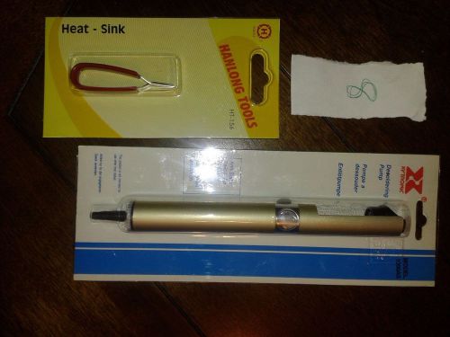 XYTRONIC DESOLDERING PUMP &amp; HANLONG TOOLS HEAT-SINK BRAND NEW ITEMS