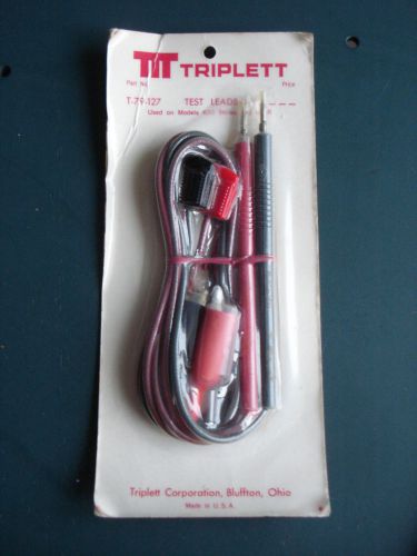 Vintage Triplett T-79-127 Test Leads Screw On Alligator Clips 630 Series 666R