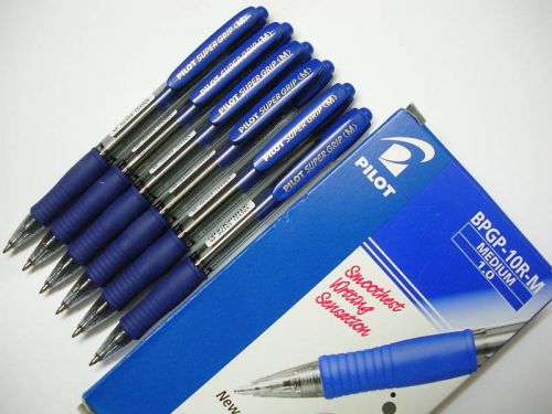 (6 Pens Pack) PILOT SUPER GRIP 1.0mm medium ball point pen , BLUE