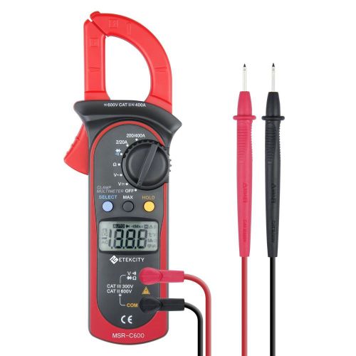 Etekcity MSR-C600 Digital Clamp Meter Multimeter AC/DC Voltage Test Red