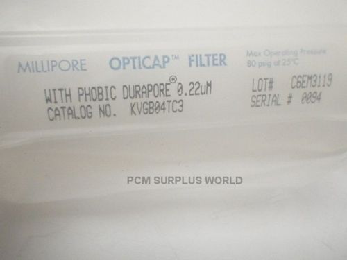 MILLIPORE OPTICAP HYDROPHOBIC CAPSULE FILTER KVGB04TC3 *NEW IN BOX*